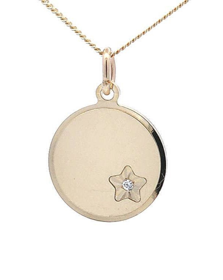 PENDENTIF-OR - DOGTAG ROND - MAB